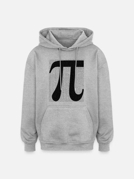 Pi symbol with numerical value mathematics - Oversized Unisex Hoodie - heather grey