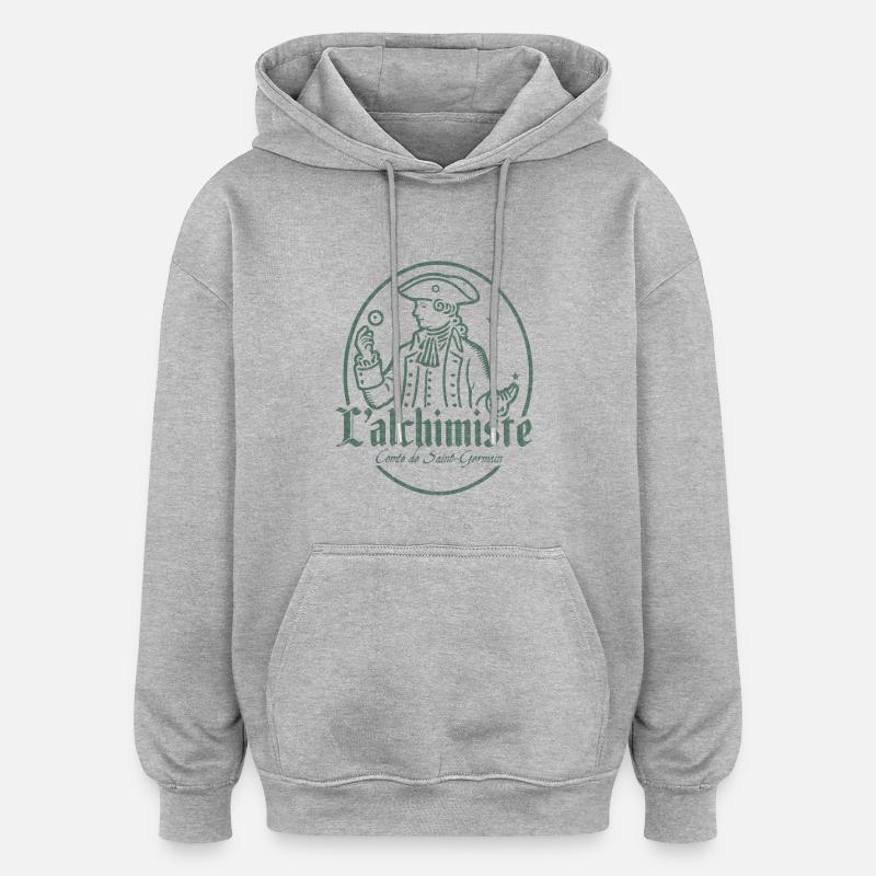 L’alchimiste - Sweat à capuche oversize unisexe - gris chiné