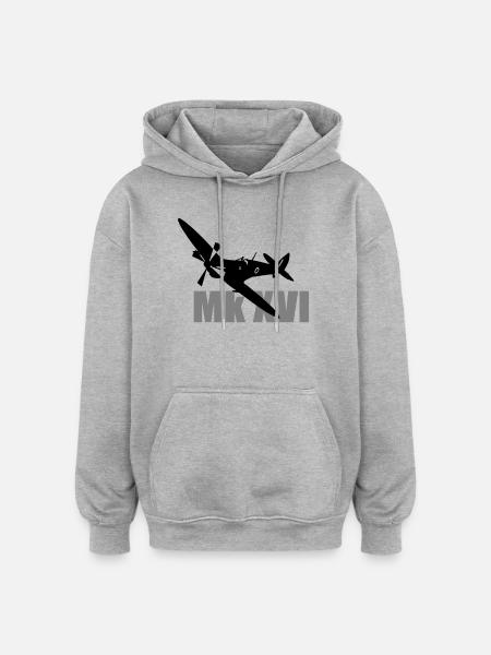 Spitfire Mk 16 - Oversized Unisex Hoodie - heather grey