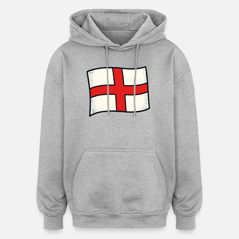 Drapeau de l’Angleterre - Sweat à capuche oversize unisexe - gris chiné