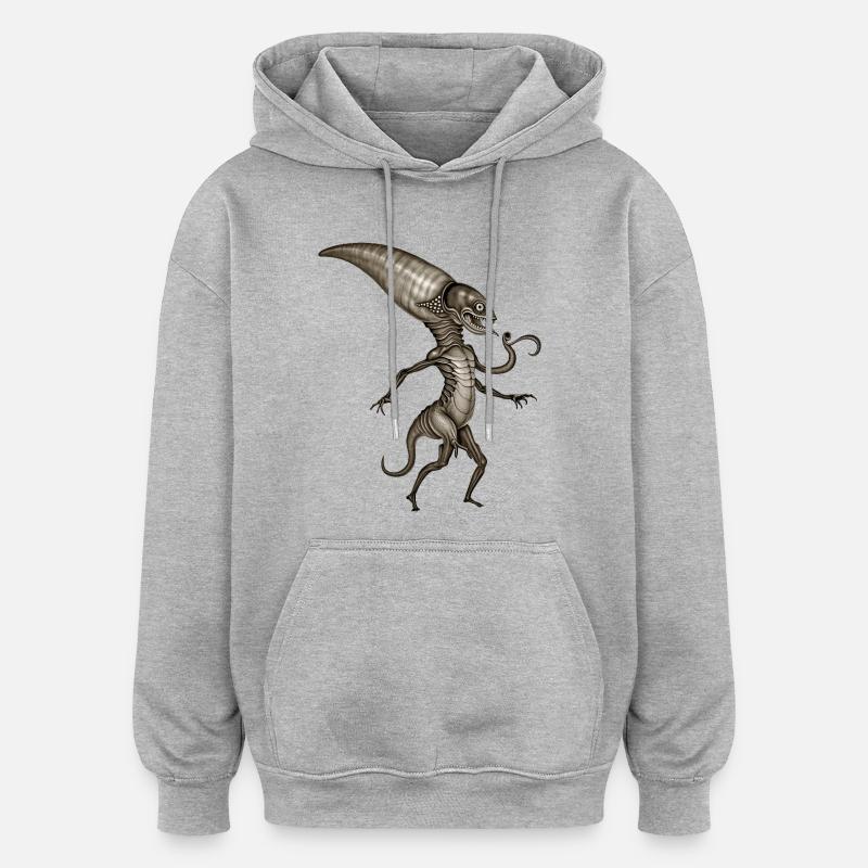 BUG #8 - dark hell - Sweat à capuche oversize unisexe - gris chiné