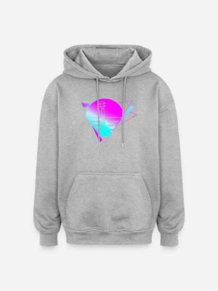 Hawaiian Ukulele Uke Retro 80s 90s - Oversized Unisex Hoodie - heather grey