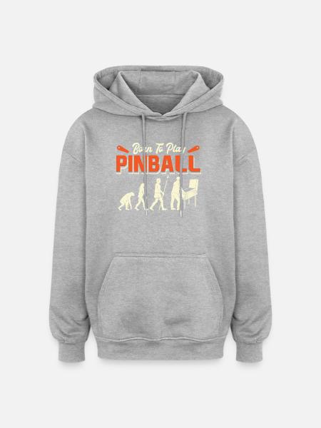 Born To Play Pinball Evolution - Oversized Unisex Hoodie - Grau meliert