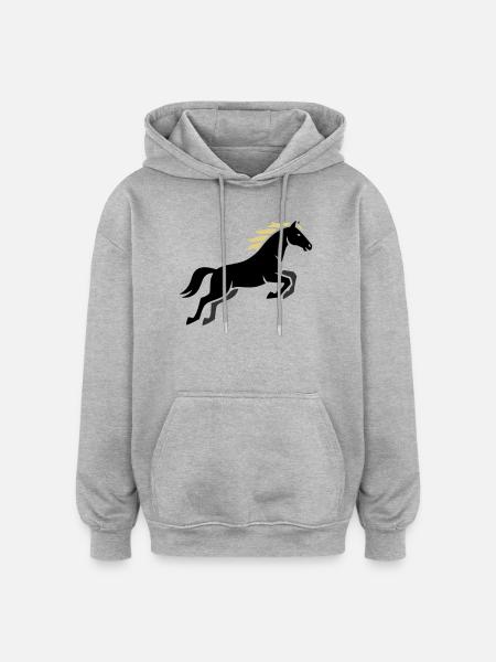 Noble Horse Mane Equestrian - Oversized Unisex Hoodie - heather grey
