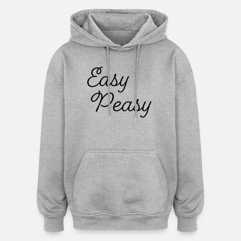 Facile - Sweat à capuche oversize unisexe - gris chiné