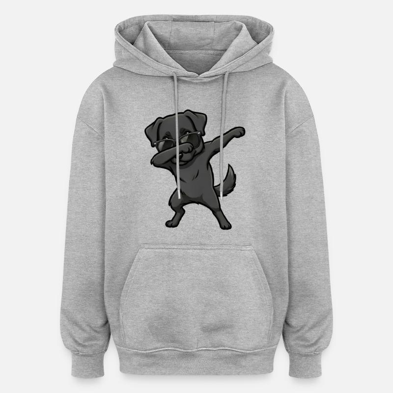 Dabping du Labrador Retriever - Sweat à capuche oversize unisexe - gris chiné