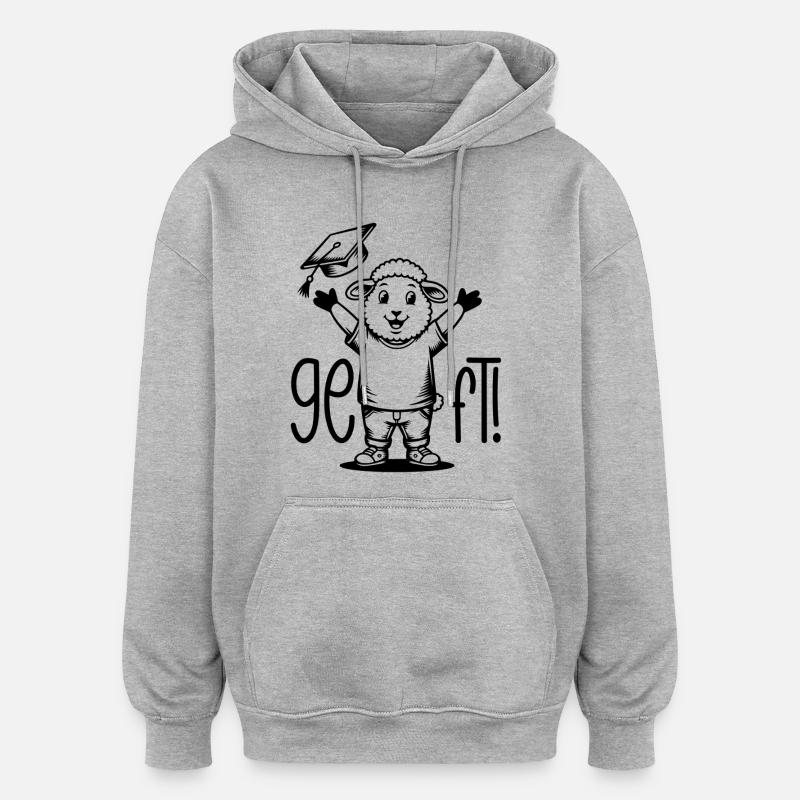C’est fait ! Moutons - Sweat à capuche oversize unisexe - gris chiné