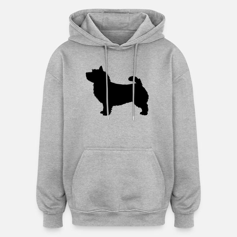 Silhouette des Norwich Terrier - Oversized Unisex Hoodie - Grau meliert
