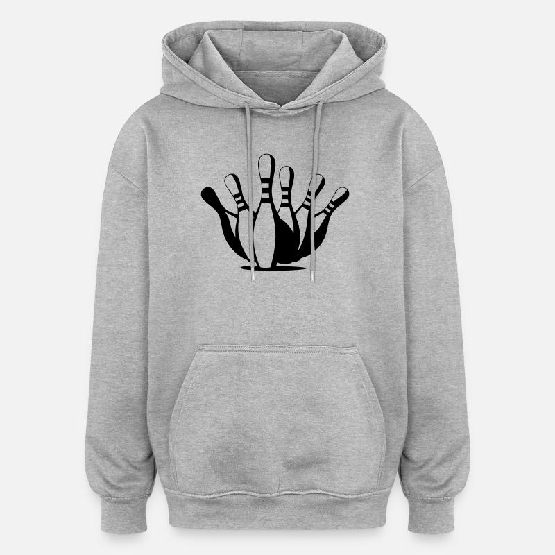 Bowling - Sweat à capuche oversize unisexe - gris chiné