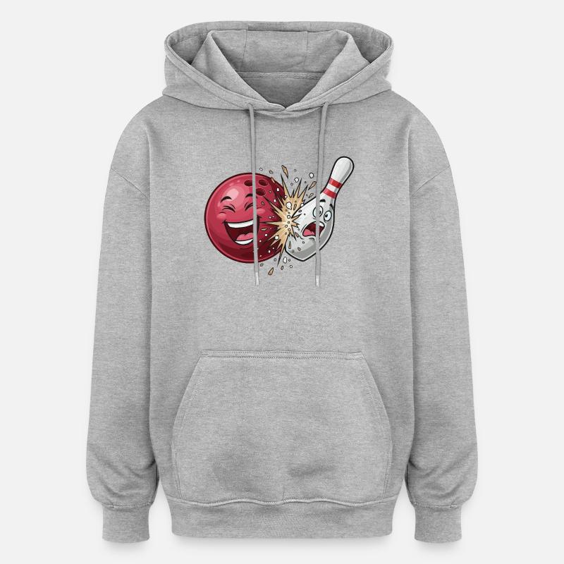 Bullet Cracker : Affrontement de bowling - Sweat à capuche oversize unisexe - gris chiné