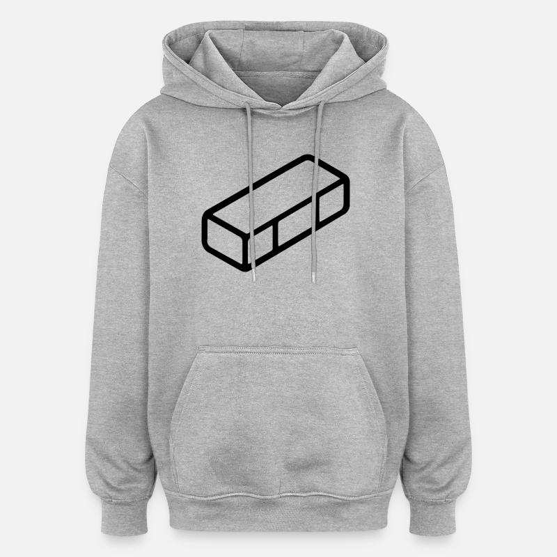 brique - Sweat à capuche oversize unisexe - gris chiné