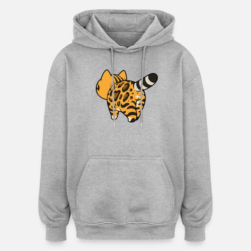 Convertisseur de motifs léopard - Sweat à capuche oversize unisexe - gris chiné