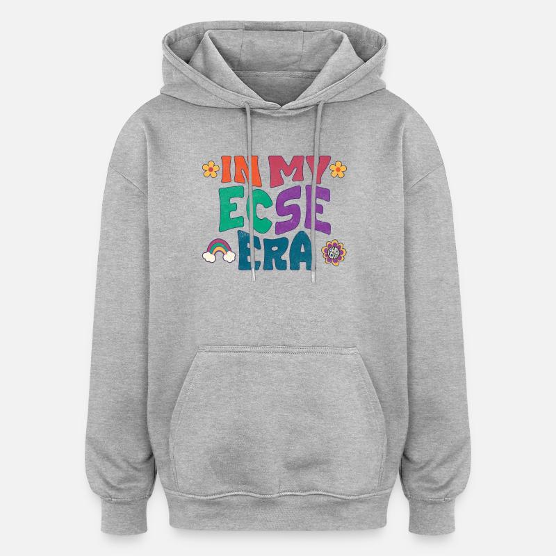 À mon époque ECSE - Sweat à capuche oversize unisexe - gris chiné