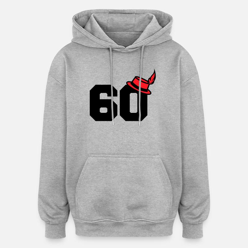 60 - Oversized Unisex Hoodie - Grau meliert