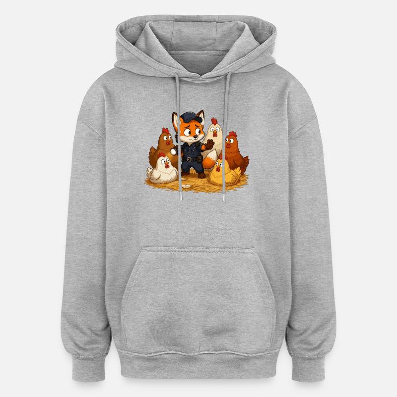 Fuchs Sicherheitsheld Hof - Oversized Unisex Hoodie - Grau meliert