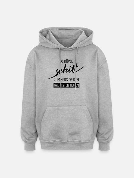 De Duevel Schitt Juempers Shirt - Oversized Unisex Hoodie - Grau meliert