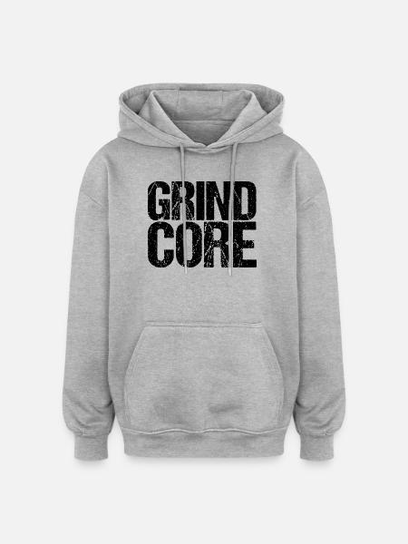 Grindcore - Sweat à capuche oversize unisexe - gris chiné