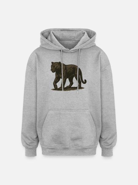 Panther - Oversized Unisex Hoodie - heather grey