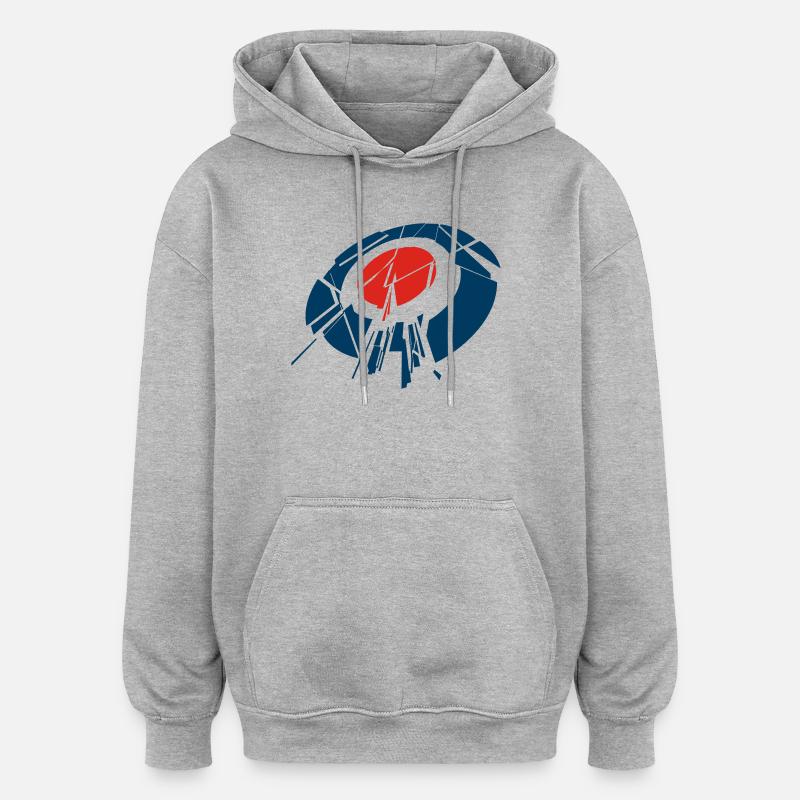 Dart - Sweat à capuche oversize unisexe - gris chiné