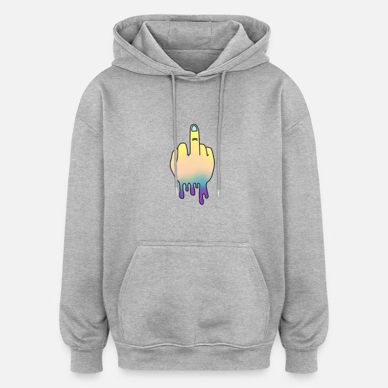 majeur - Sweat à capuche oversize unisexe - gris chiné