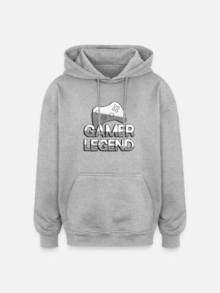 GAMER LEGEND + Controller - Gaming - Oversized Unisex Hoodie - heather grey