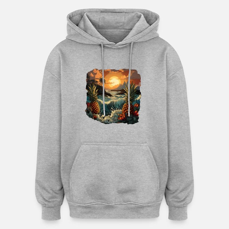 Ananas - Oversized Unisex Hoodie - Grau meliert