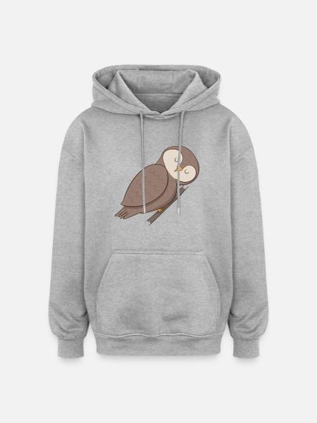 Owl Eagle owl - Oversized Unisex Hoodie - heather grey