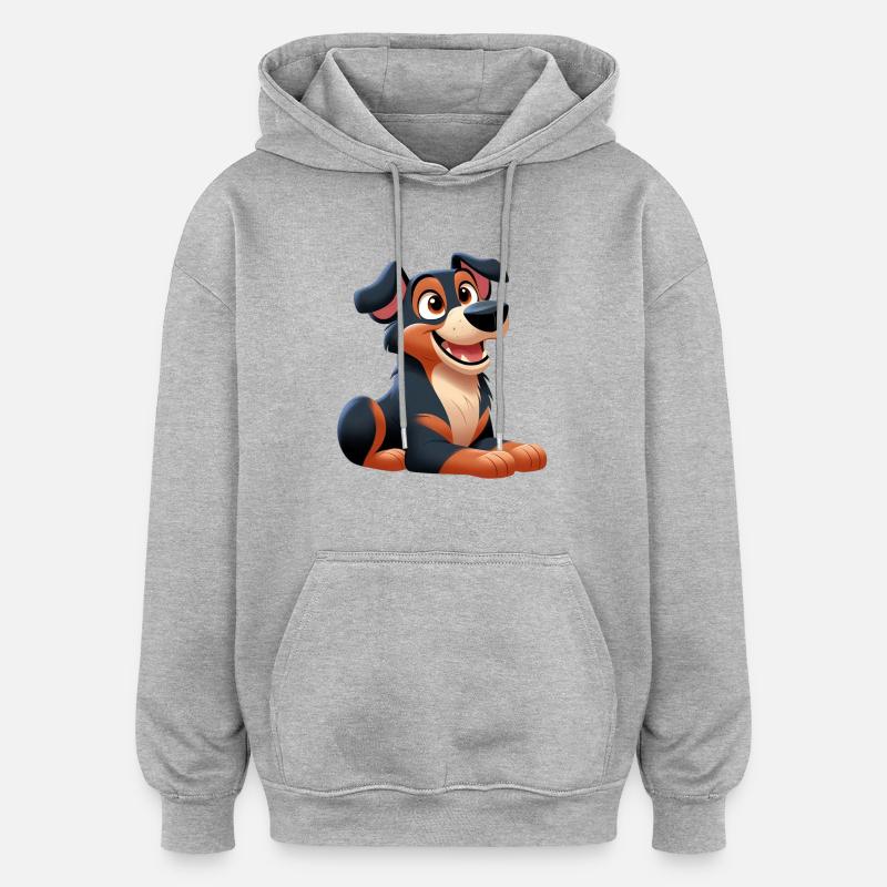 beauceron 7 - Sweat à capuche oversize unisexe - gris chiné