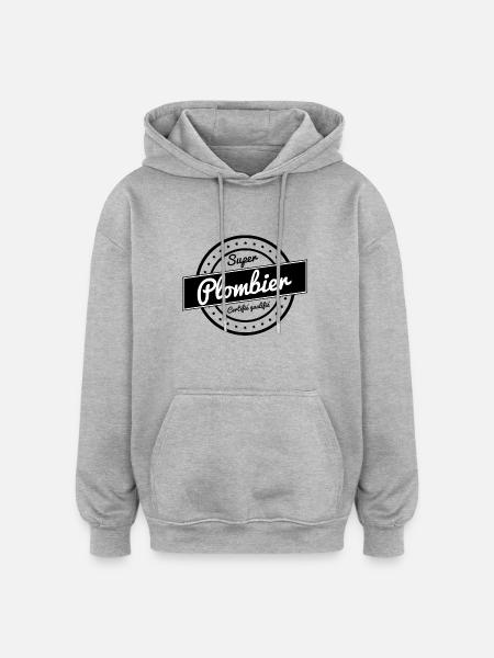 Super plombier - Sweat à capuche oversize unisexe - gris chiné
