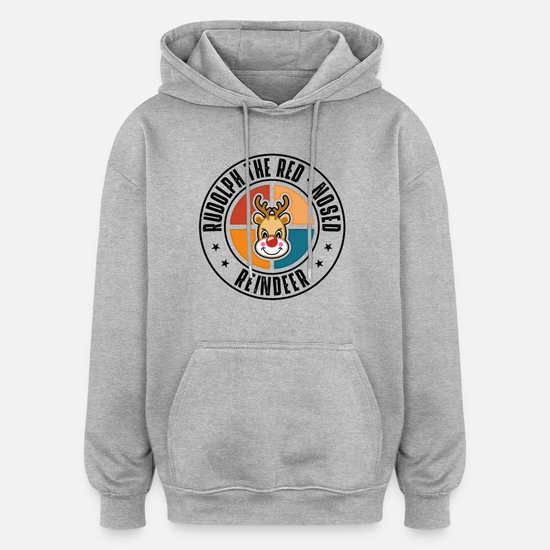 Rudolph - Sweat à capuche oversize unisexe - gris chiné