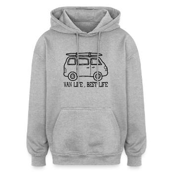 From life, Best life - Oversized Unisex Hoodie - heather grey - Front - Noah (186cm)