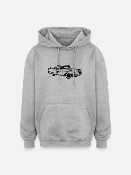 Chevy Bel Air / Oldtimer 01_black - Oversized Unisex Hoodie - heather grey