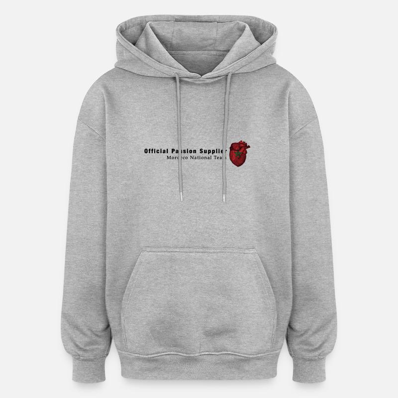 Marokko Fanshirt “Leidenschaft & Herz” - Oversized Unisex Hoodie - Grau meliert