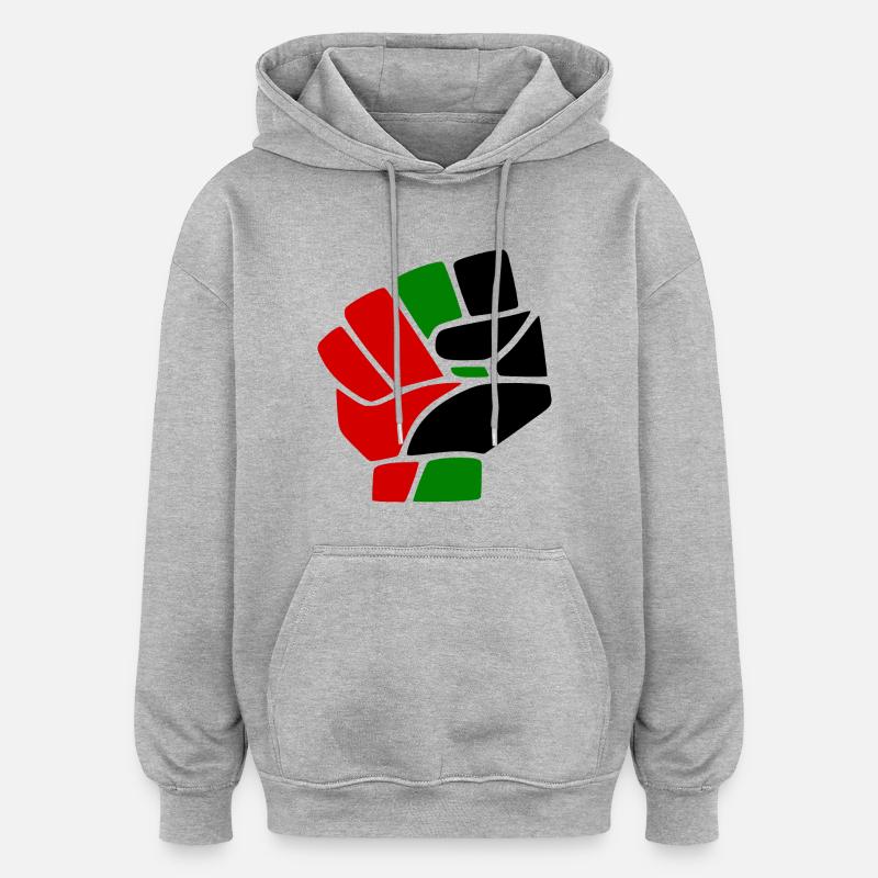 Palestine - Sweat à capuche oversize unisexe - gris chiné