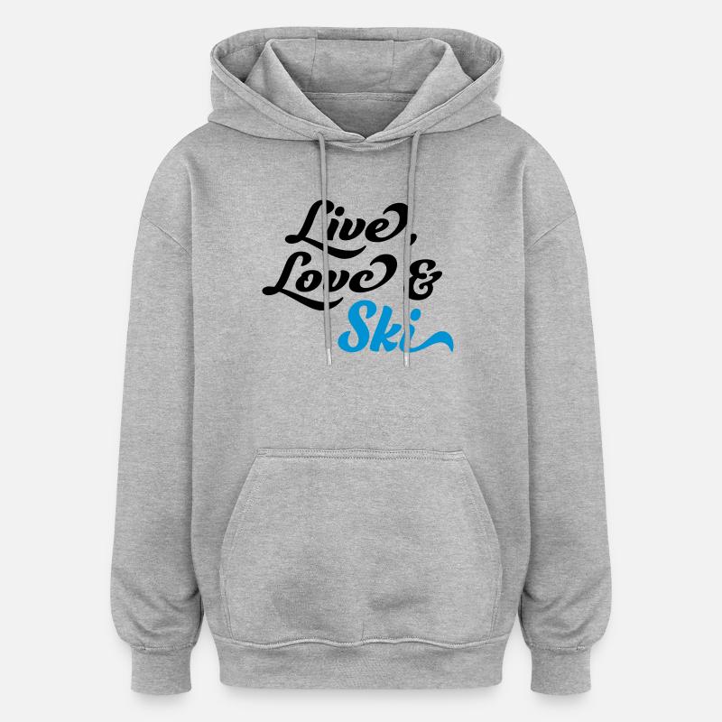 Ski - Sweat à capuche oversize unisexe - gris chiné