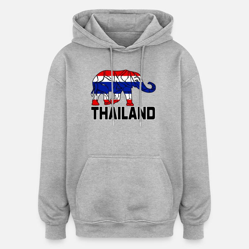 Thailand Elefant / Geschenk / Geschenkidee - Oversized Unisex Hoodie - Grau meliert