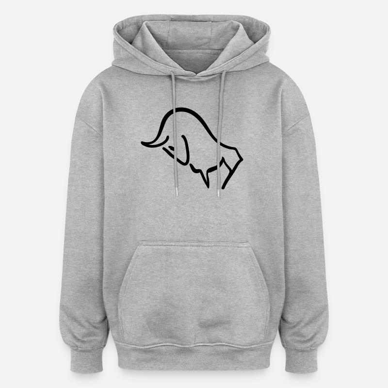 stier - Sweat à capuche oversize unisexe - gris chiné