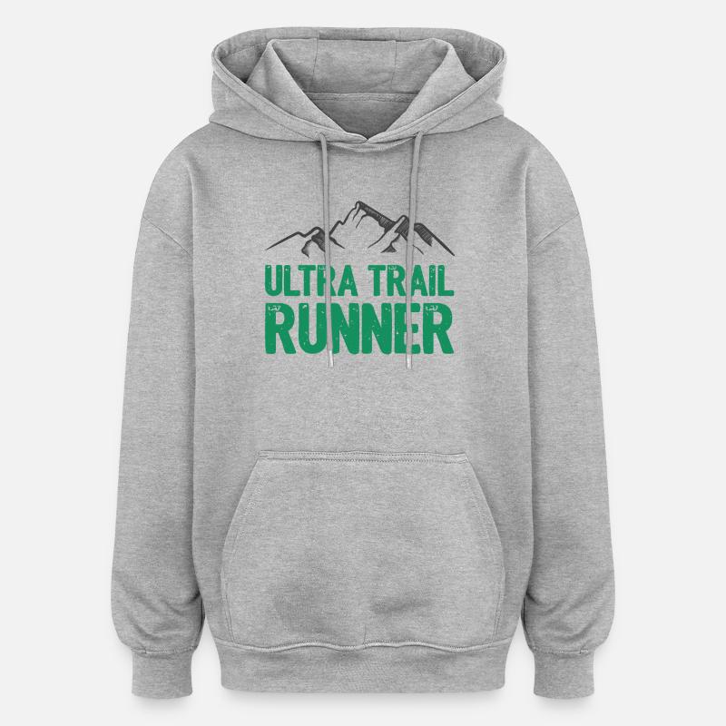 Ultra Trail Runner - Sweat à capuche oversize unisexe - gris chiné