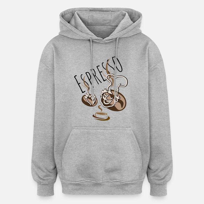 espresso - Sweat à capuche oversize unisexe - gris chiné