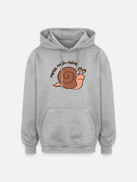 Hetz mich nicht - Oversized Unisex Hoodie - Grau meliert