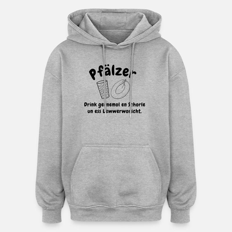Schorle und Leberwurst - Oversized Unisex Hoodie - Grau meliert