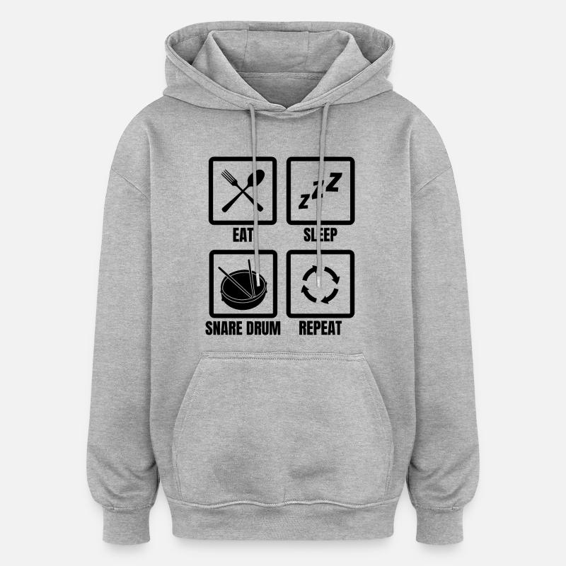 Routine de batteur - Sweat à capuche oversize unisexe - gris chiné