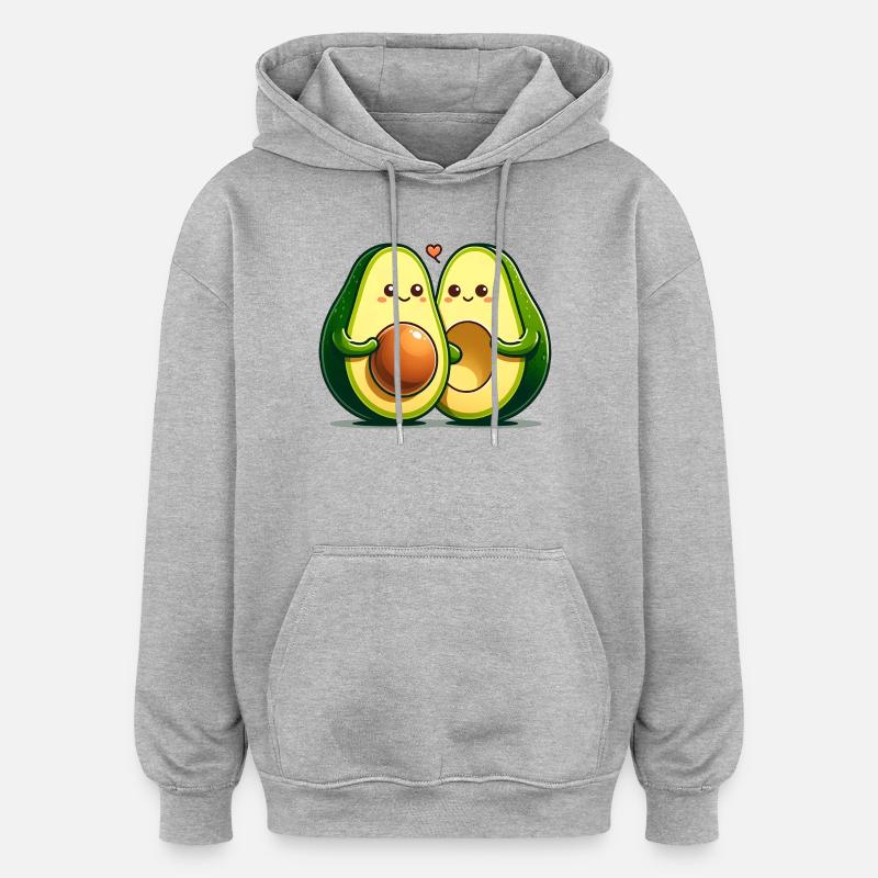 Avocado-Paar - Oversized Unisex Hoodie - Grau meliert