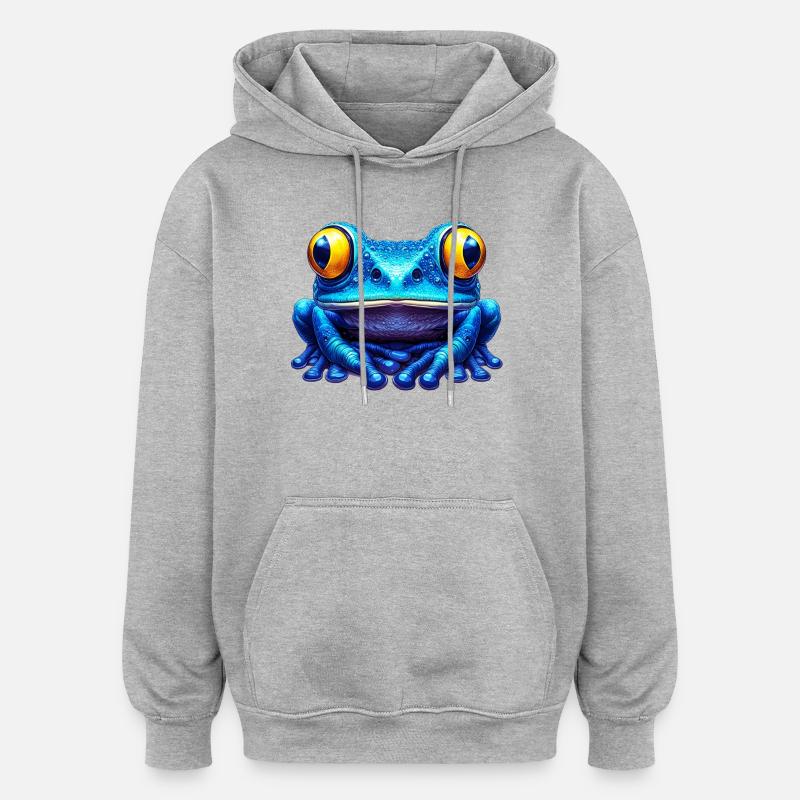 Grenouille - Sweat à capuche oversize unisexe - gris chiné