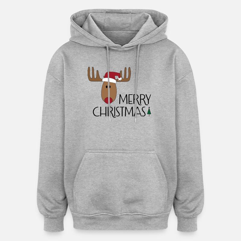 Joyeux Noël - Sweat à capuche oversize unisexe - gris chiné