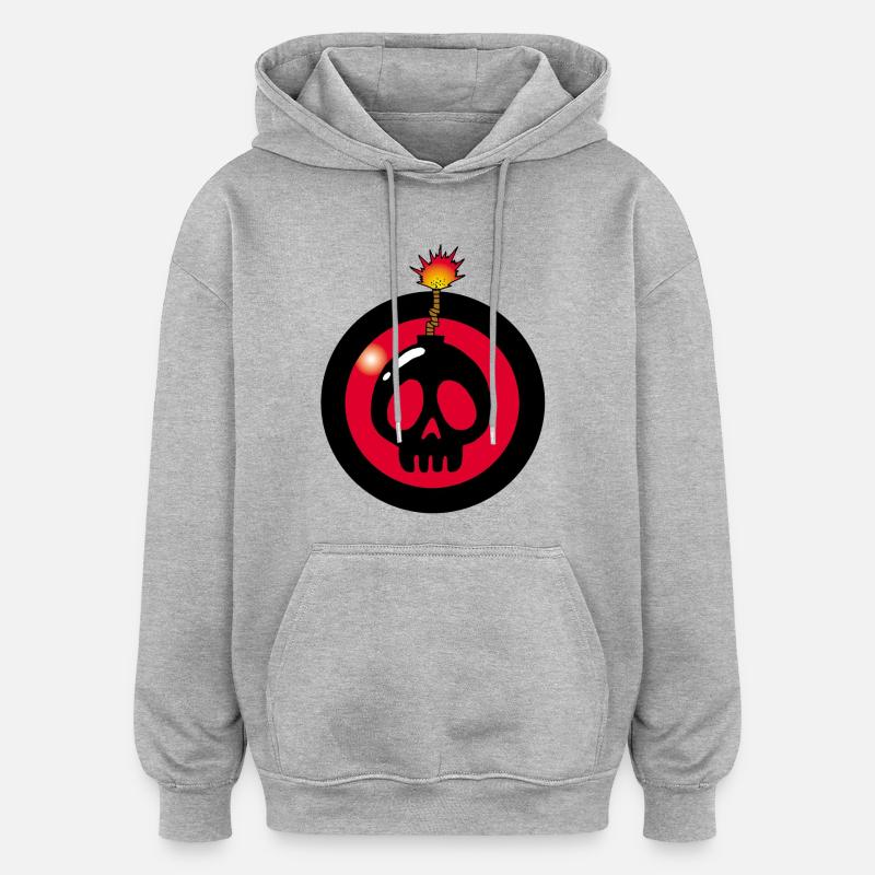 Crâne explosif - Sweat à capuche oversize unisexe - gris chiné