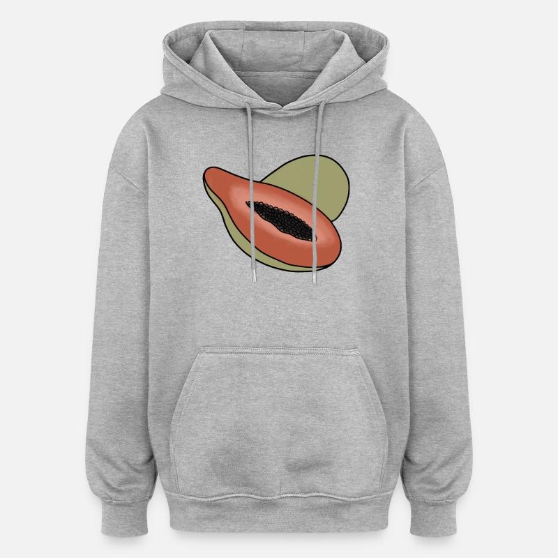 Délicieux fruit papaye - Sweat à capuche oversize unisexe - gris chiné