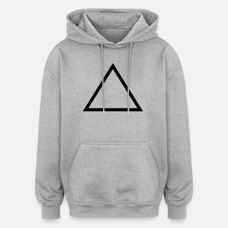 Triangle - Sweat à capuche oversize unisexe - gris chiné