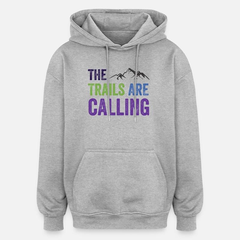 Les sentiers vous appellent - Sweat à capuche oversize unisexe - gris chiné