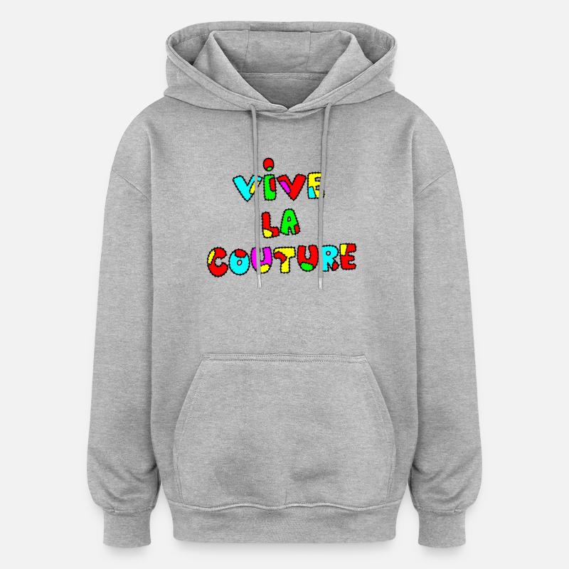 ES LEBE DIE COUTURE! - Oversized Unisex Hoodie - Grau meliert